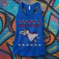 Jesus Saves Soccer Goal Keeper Ugly Christmas Sweater Gift Women's Tank Top thumb 3