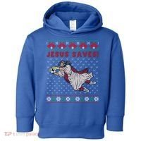 Jesus Saves Soccer Goal Keeper Ugly Christmas Sweater Gift Toddler Hoodie thumb 0