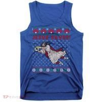 Jesus Saves Soccer Goal Keeper Ugly Christmas Sweater Gift Tank Top thumb 0