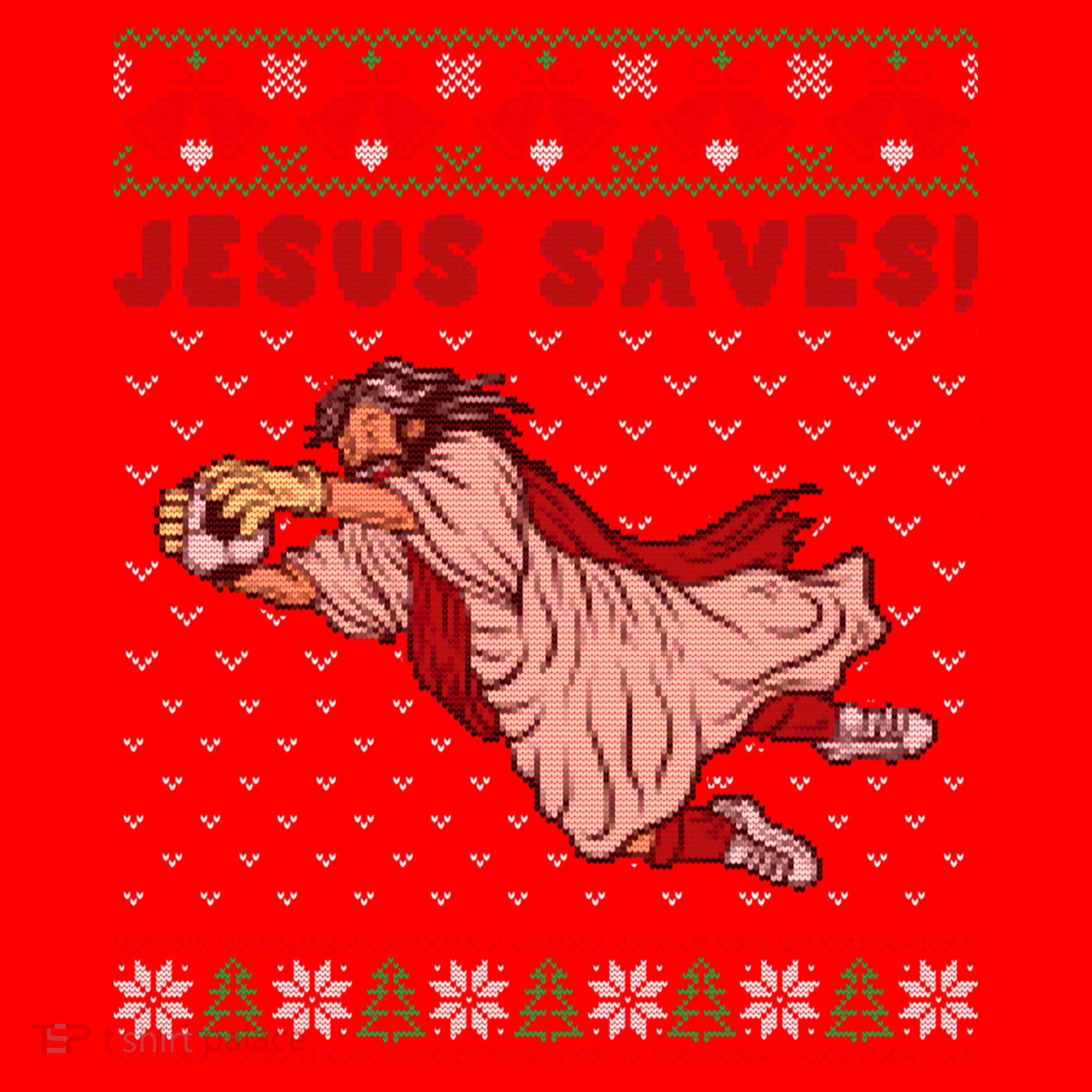 Jesus Saves Soccer Goal Keeper Ugly Christmas Sweater Gift Santa Hat