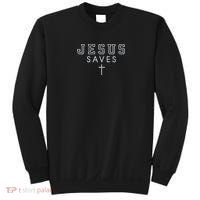 Jesus Saves Simple Cross Logo Christian Faith Hope Love Embroidered Sweatshirt thumb 0