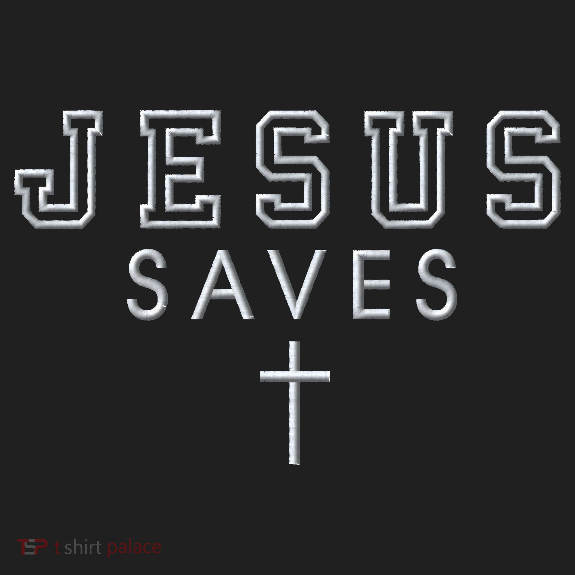 Jesus Saves Simple Cross Logo Christian Faith Hope Love Embroidered Beanie