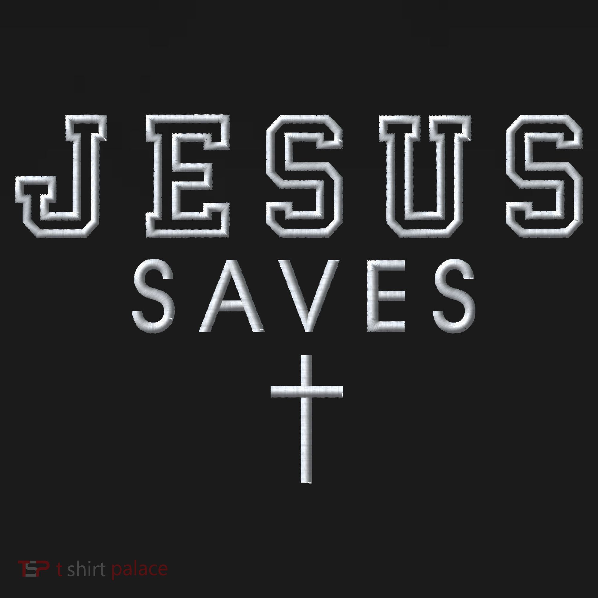 Jesus Saves Simple Cross Logo Christian Faith Hope Love Embroidered Women's Tank Top