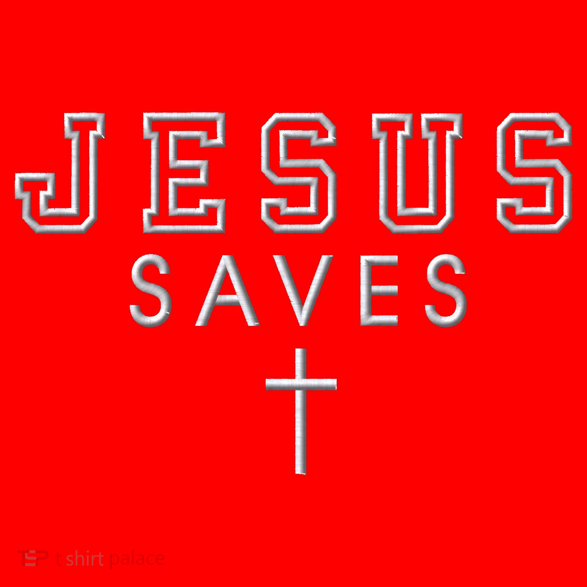 Jesus Saves Simple Cross Logo Christian Faith Hope Love Embroidered Santa Hat