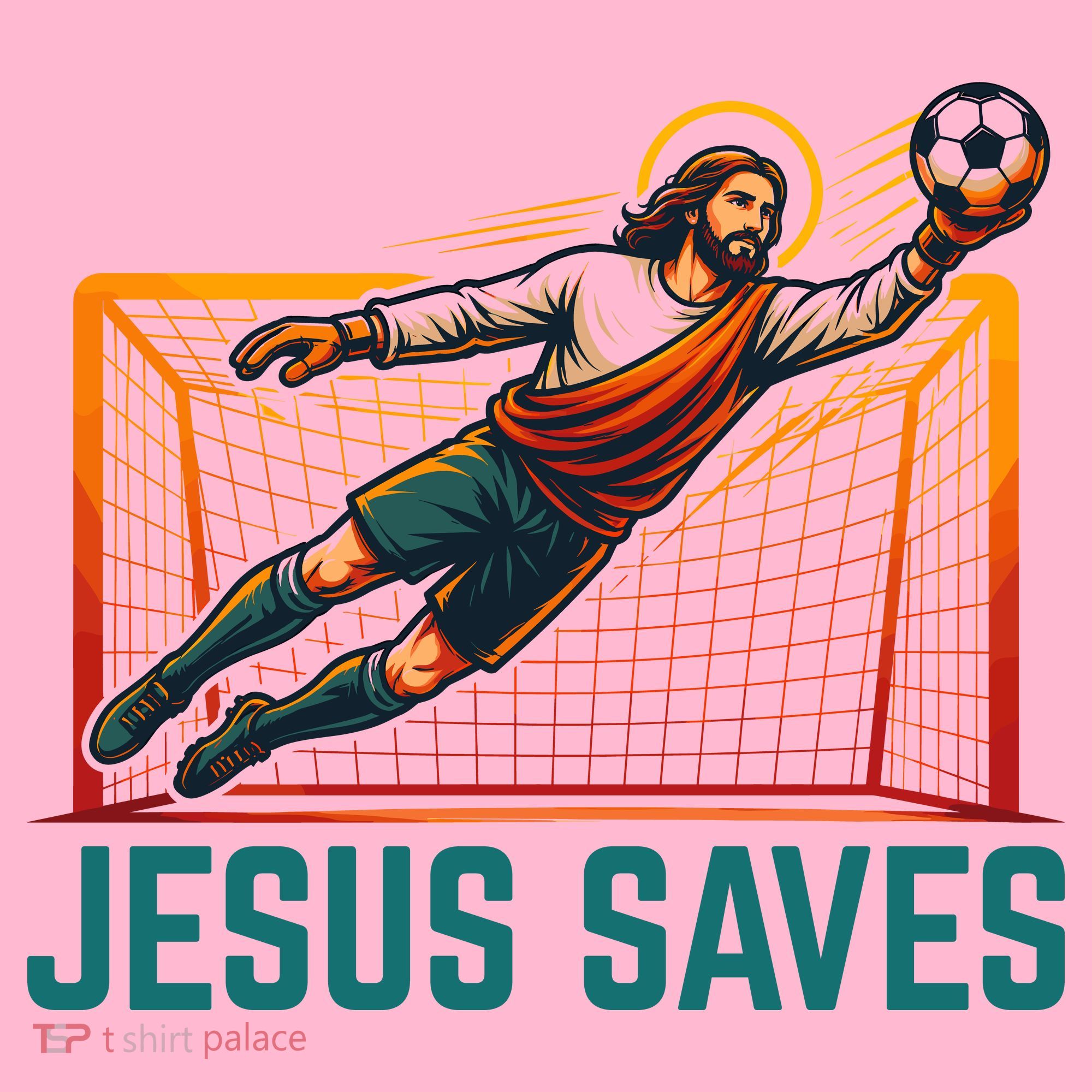 Jesus Saves Soccer Goalkeeper Coaster