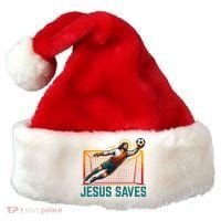 Jesus Saves Soccer Goalkeeper Santa Hat thumb 0