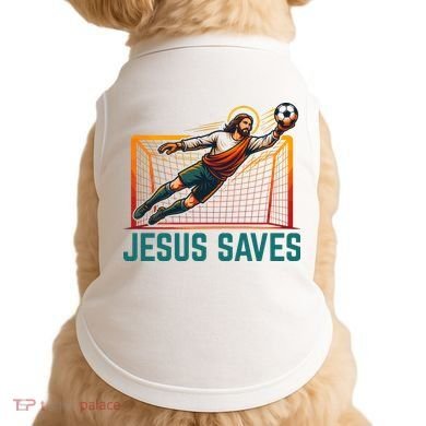 Jesus Saves Soccer Goalkeeper Doggie Tank