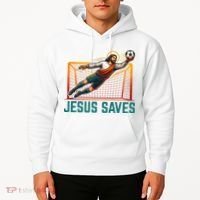 Jesus Saves Soccer Goalkeeper Hoodie thumb 2