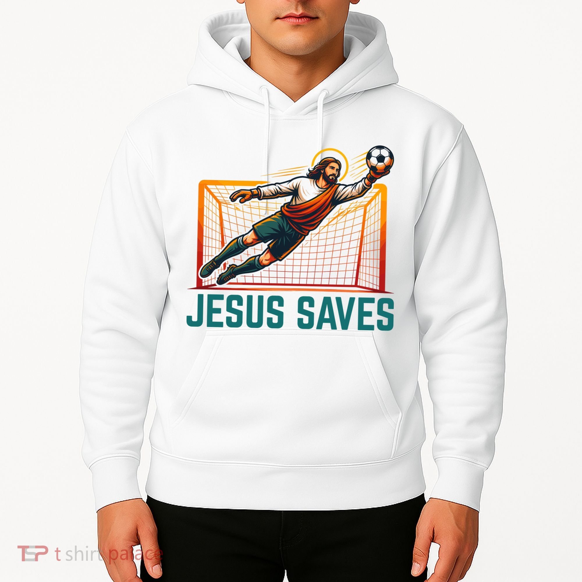 Jesus Saves Soccer Goalkeeper Hoodie