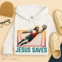 Jesus Saves Soccer Goalkeeper Hoodie thumb 4