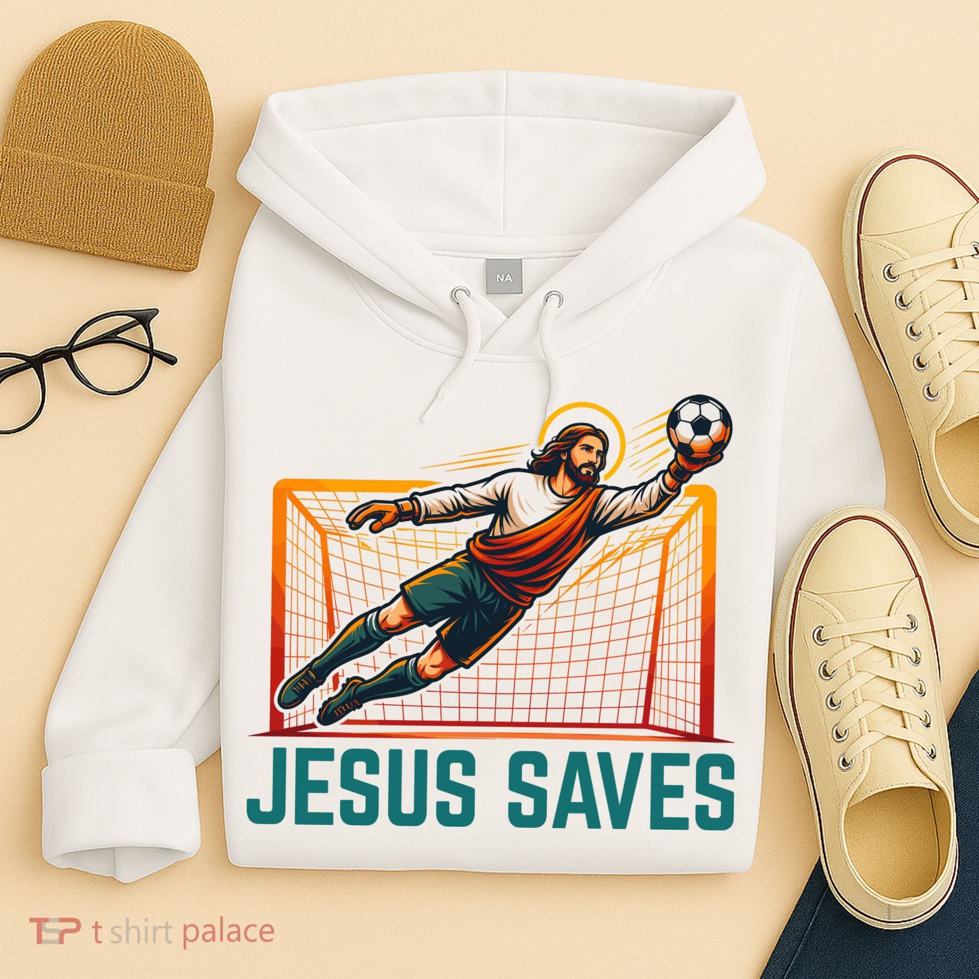 Jesus Saves Soccer Goalkeeper Hoodie