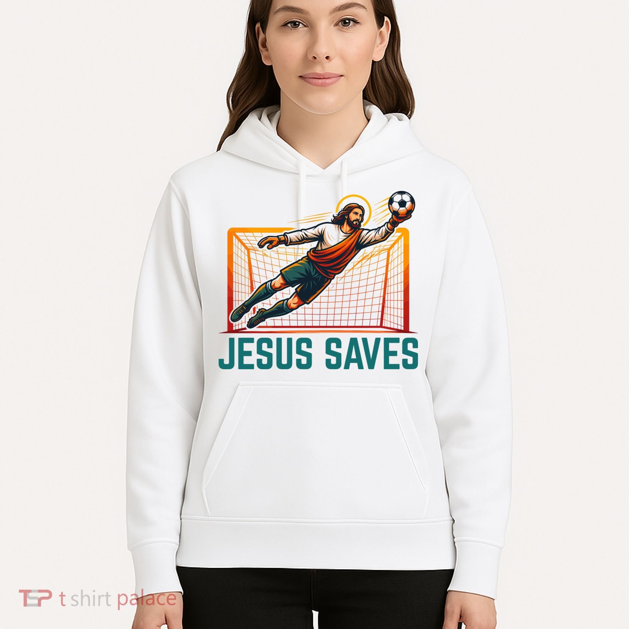 Jesus Saves Soccer Goalkeeper Hoodie