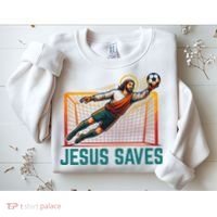 Jesus Saves Soccer Goalkeeper Sweatshirt thumb 2