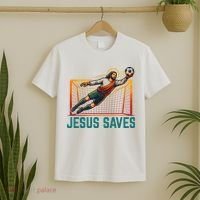 Jesus Saves Soccer Goalkeeper T-Shirt thumb 2