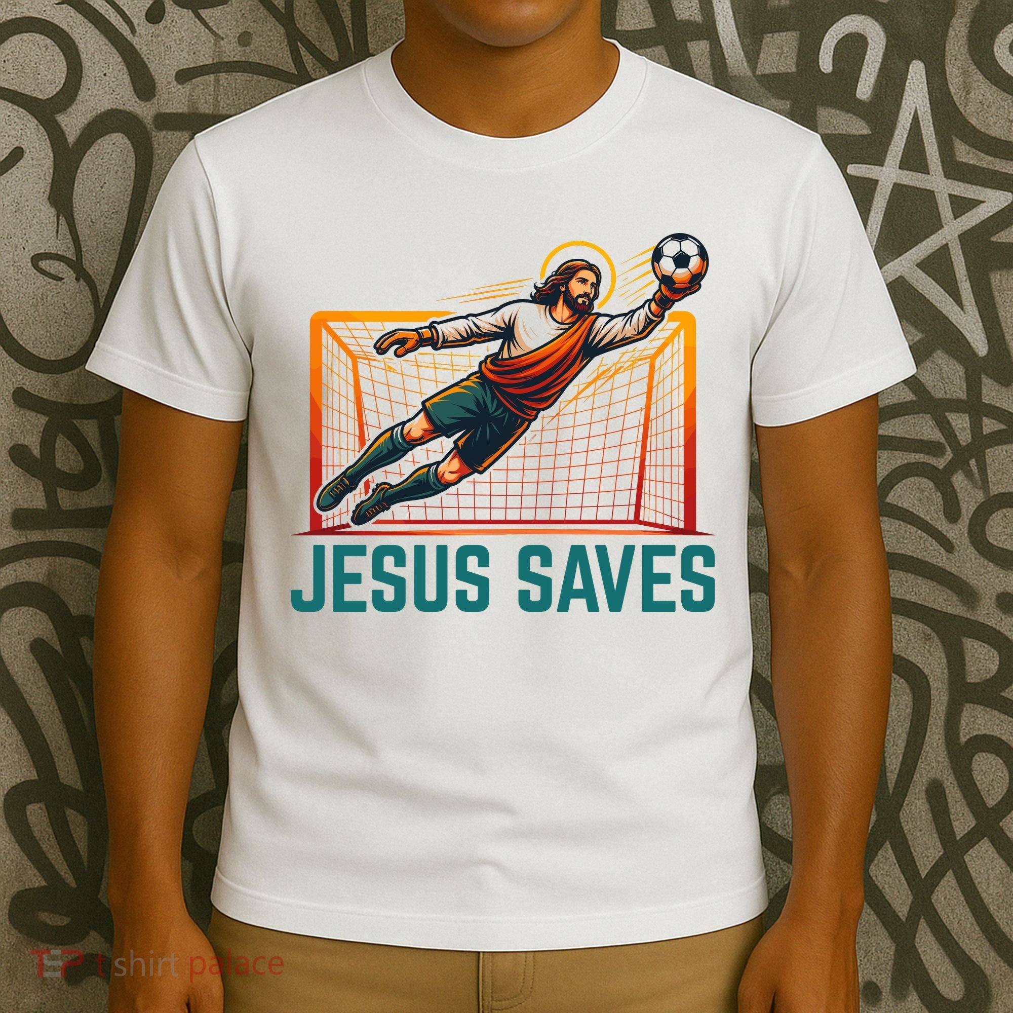Jesus Saves Soccer Goalkeeper T-Shirt