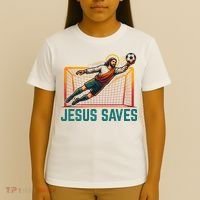 Jesus Saves Soccer Goalkeeper T-Shirt thumb 4