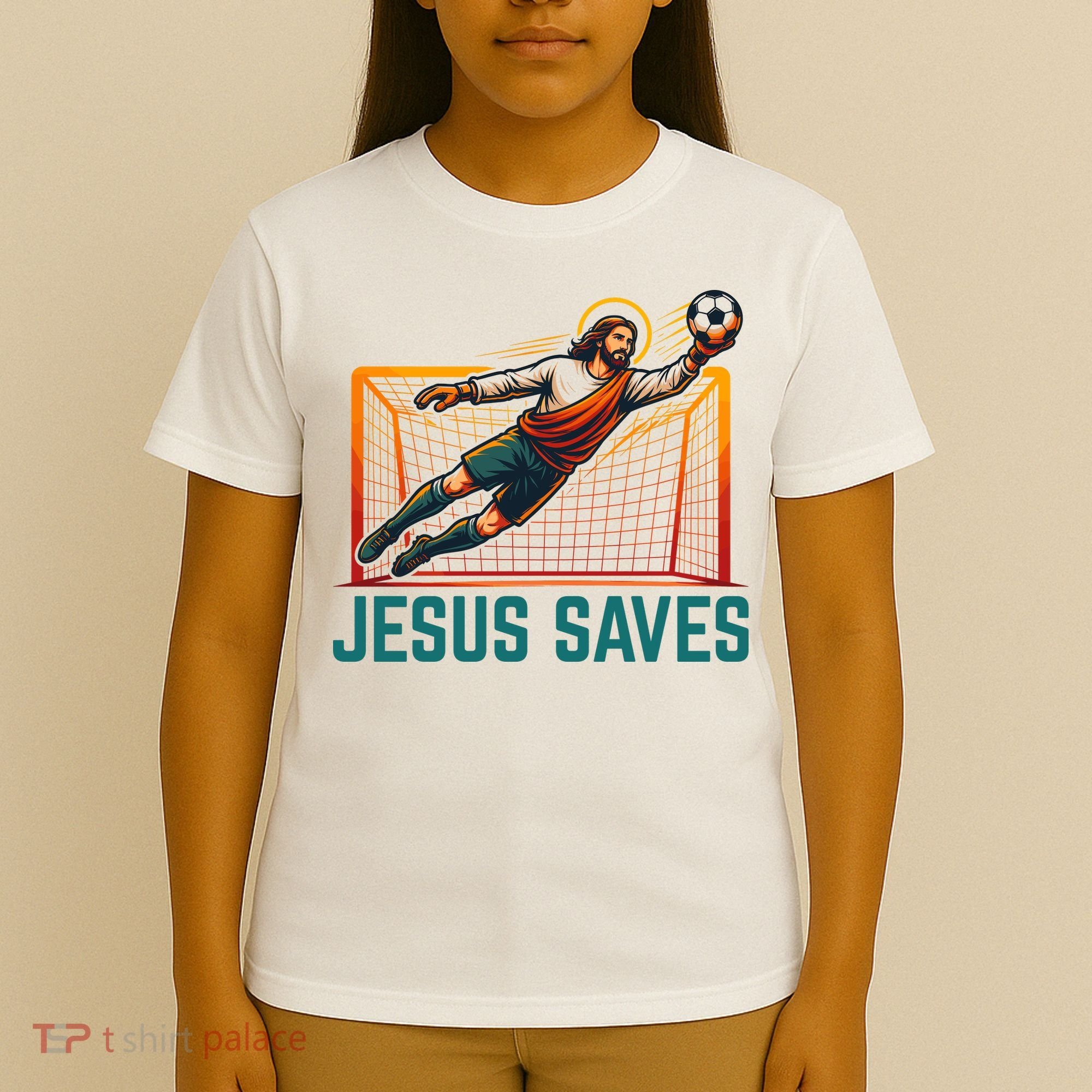 Jesus Saves Soccer Goalkeeper T-Shirt