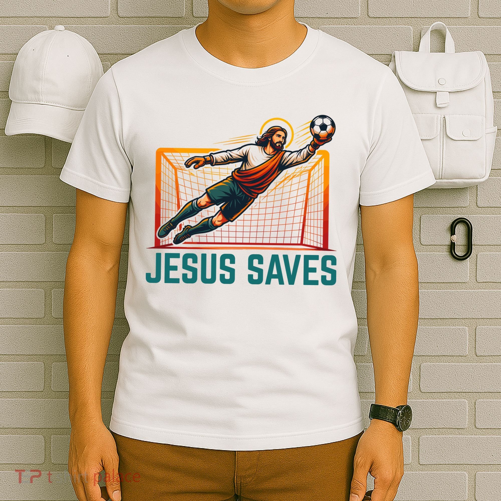 Jesus Saves Soccer Goalkeeper T-Shirt