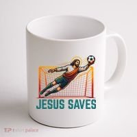 Jesus Saves Soccer Goalkeeper Coffee Mug thumb 1