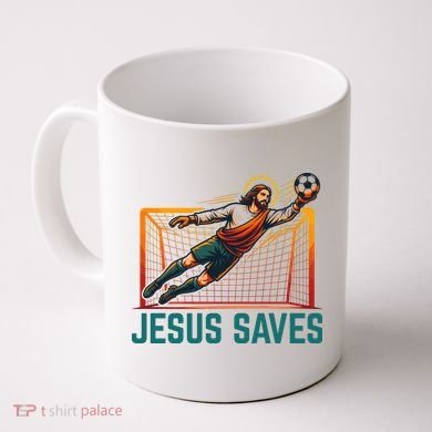 Jesus Saves Soccer Goalkeeper Coffee Mug
