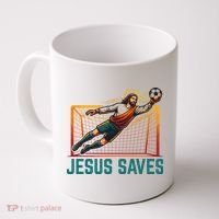 Jesus Saves Soccer Goalkeeper Coffee Mug thumb 0
