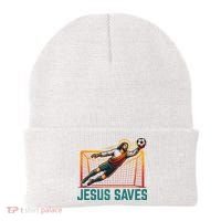 Jesus Saves Soccer Goalkeeper Beanie thumb 0