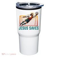Jesus Saves Soccer Goalkeeper Tumbler thumb 0