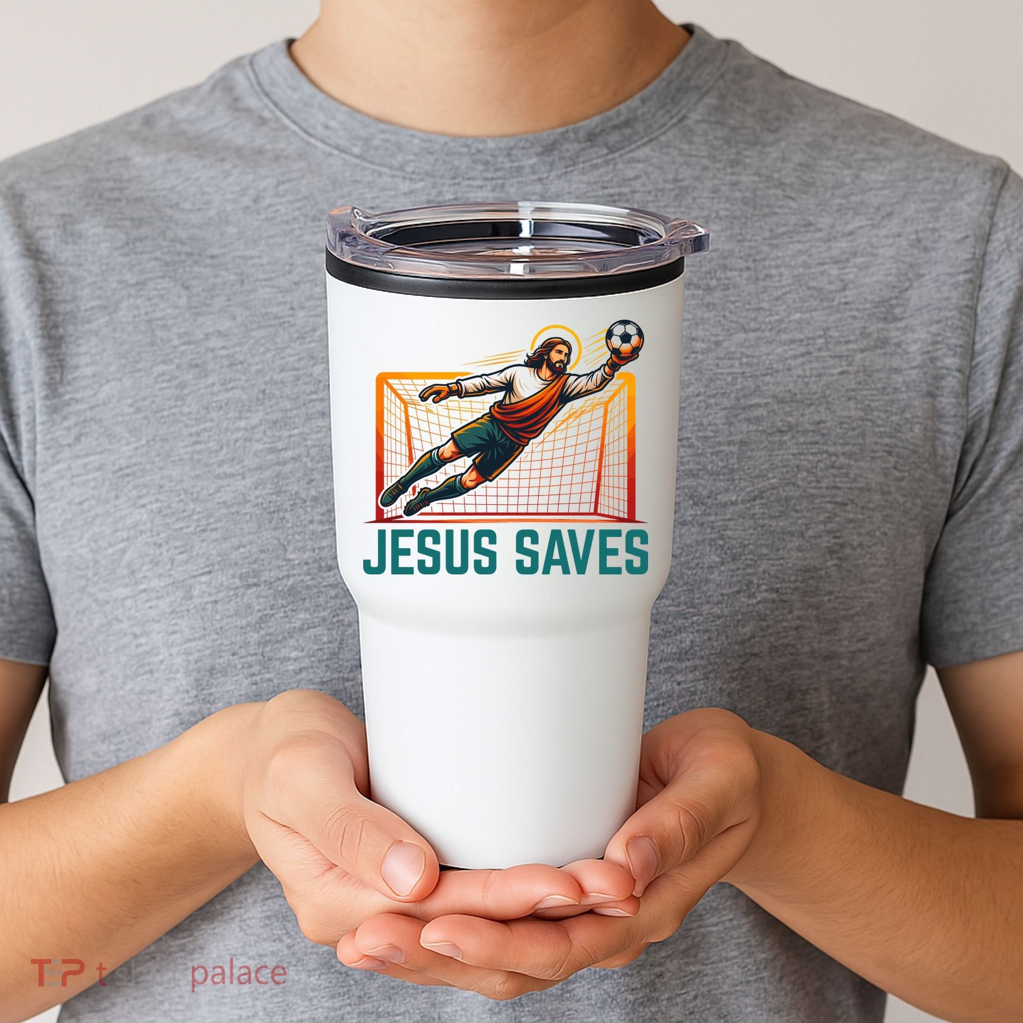 Jesus Saves Soccer Goalkeeper Tumbler