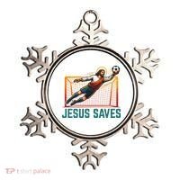 Jesus Saves Soccer Goalkeeper Ornament thumb 0