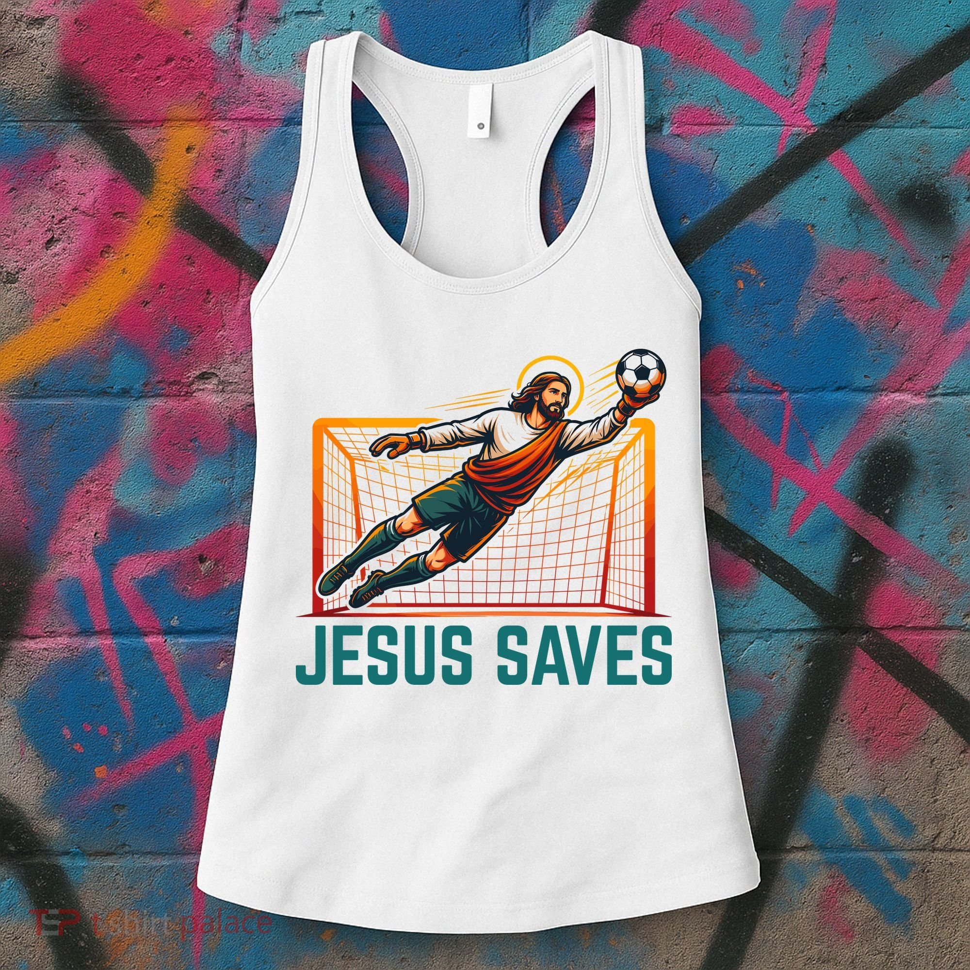 Jesus Saves Soccer Goalkeeper Women's Tank Top
