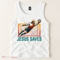 Jesus Saves Soccer Goalkeeper Tank Top thumb 2