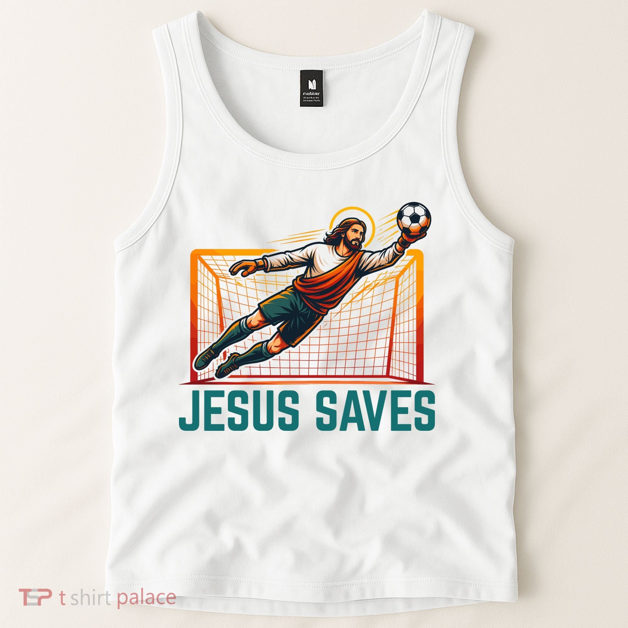 Jesus Saves Soccer Goalkeeper Tank Top