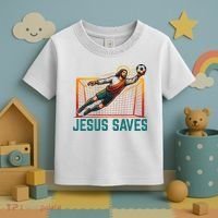 Jesus Saves Soccer Goalkeeper Toddler T-Shirt thumb 3