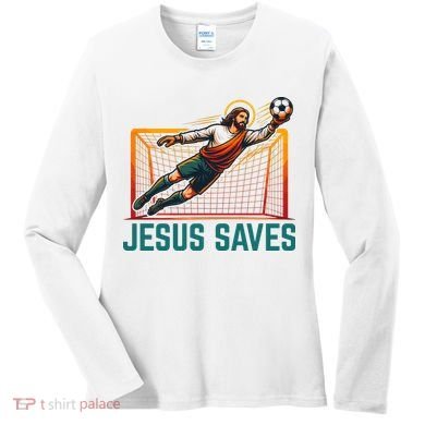 Jesus Saves Soccer Goalkeeper Women's Long Sleeve Shirt
