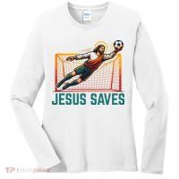 Jesus Saves Soccer Goalkeeper Women's Long Sleeve Shirt thumb 0