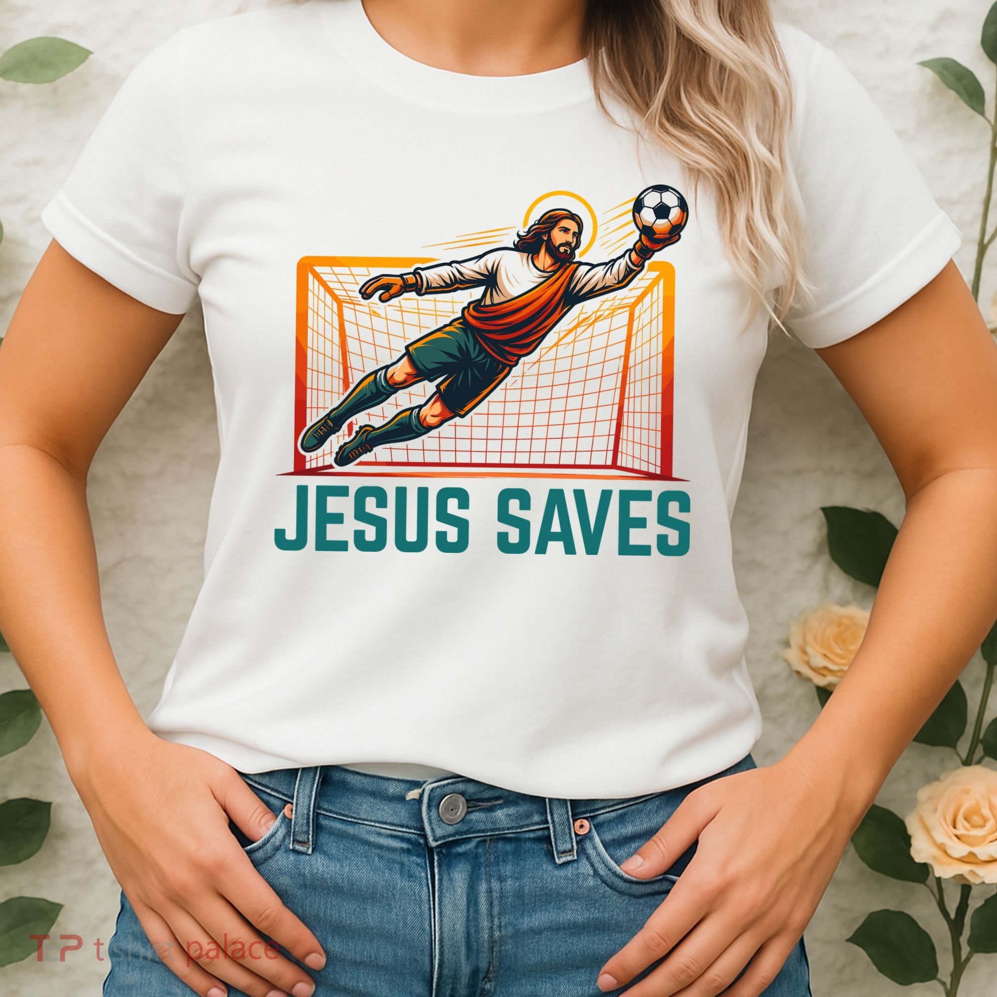Jesus Saves Soccer Goalkeeper Women's T-Shirt