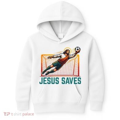 Jesus Saves Soccer Goalkeeper Kids Hoodie