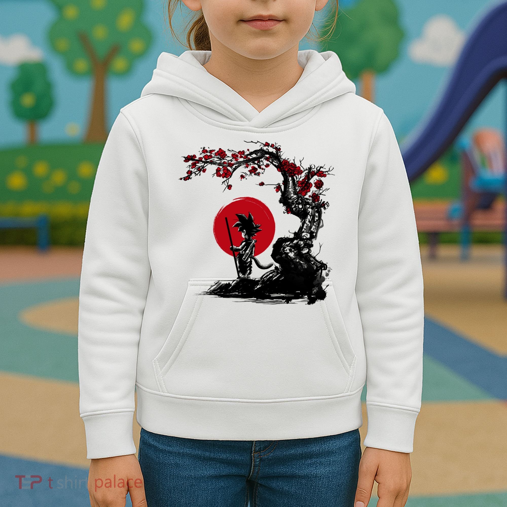 Japanese Sunset Style Kids Hoodie