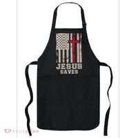 Jesus Saves S Christian Faith Cross Graphic Apron thumb 0