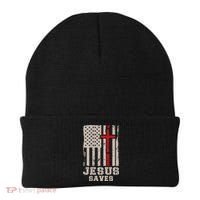 Jesus Saves S Christian Faith Cross Graphic Beanie thumb 0