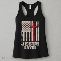 Jesus Saves S Christian Faith Cross Graphic Women's Tank Top thumb 3