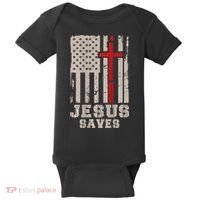 Jesus Saves S Christian Faith Cross Graphic Baby Bodysuit thumb 0