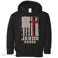 Jesus Saves S Christian Faith Cross Graphic Toddler Hoodie thumb 0