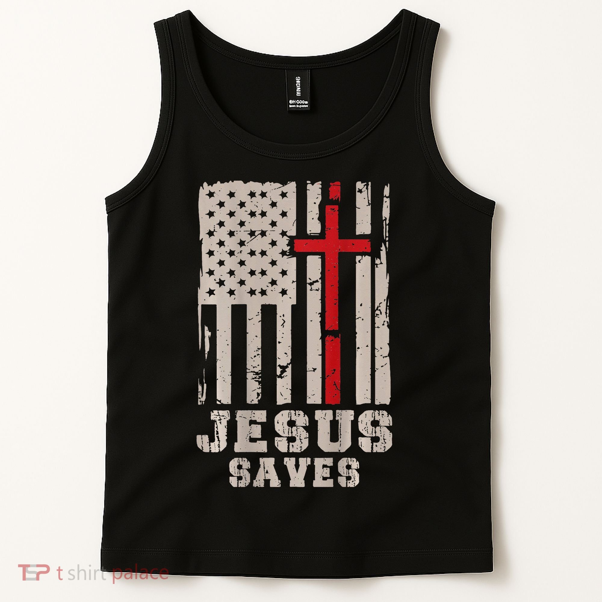 Jesus Saves S Christian Faith Cross Graphic Tank Top