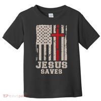 Jesus Saves S Christian Faith Cross Graphic Toddler T-Shirt thumb 0