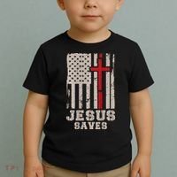 Jesus Saves S Christian Faith Cross Graphic Toddler T-Shirt thumb 2
