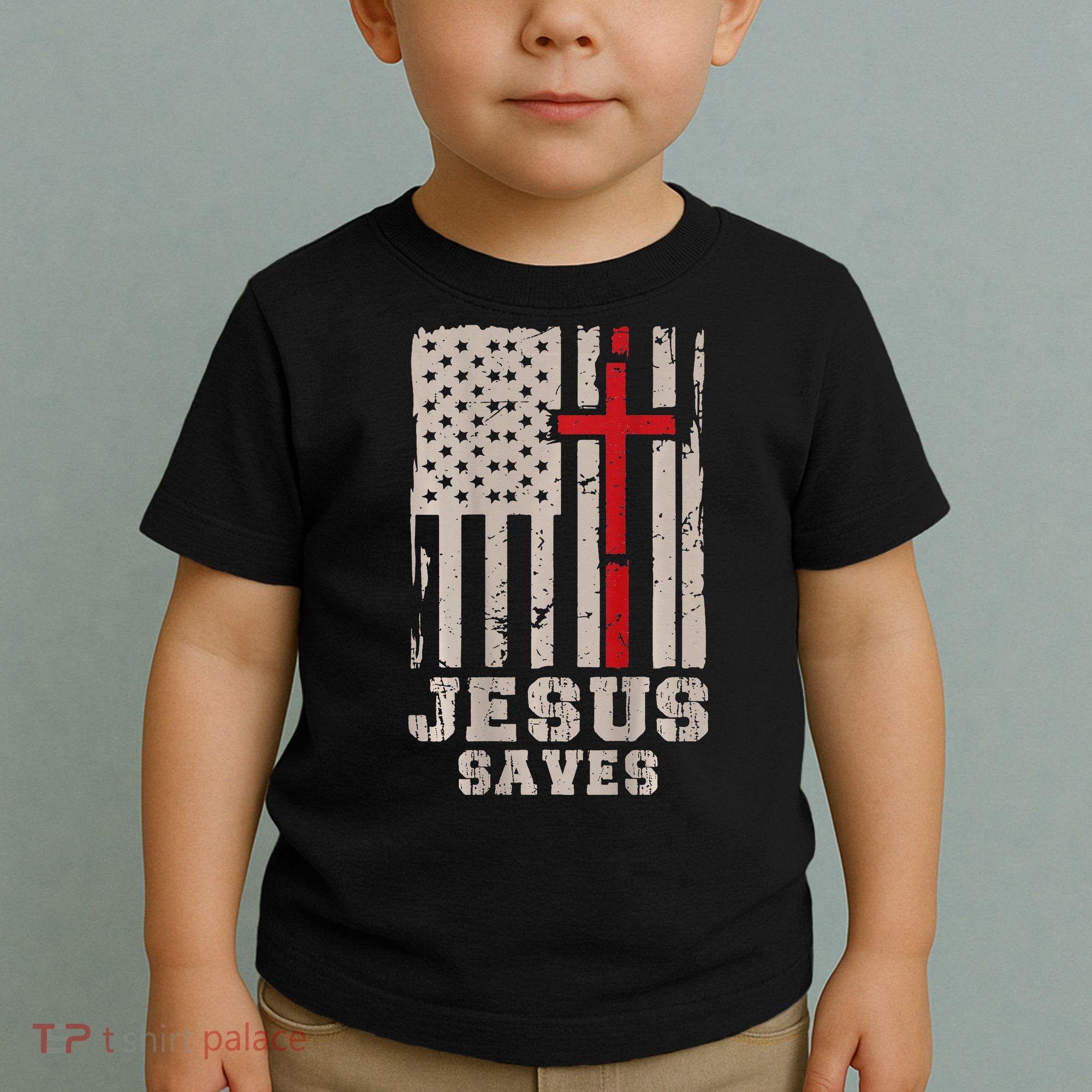 Jesus Saves S Christian Faith Cross Graphic Toddler T-Shirt
