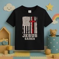 Jesus Saves S Christian Faith Cross Graphic Toddler T-Shirt thumb 3
