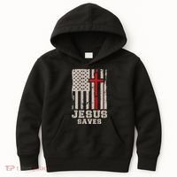 Jesus Saves S Christian Faith Cross Graphic Kids Hoodie thumb 0