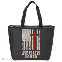 Jesus Saves S Christian Faith Cross Graphic Tote Bag thumb 0